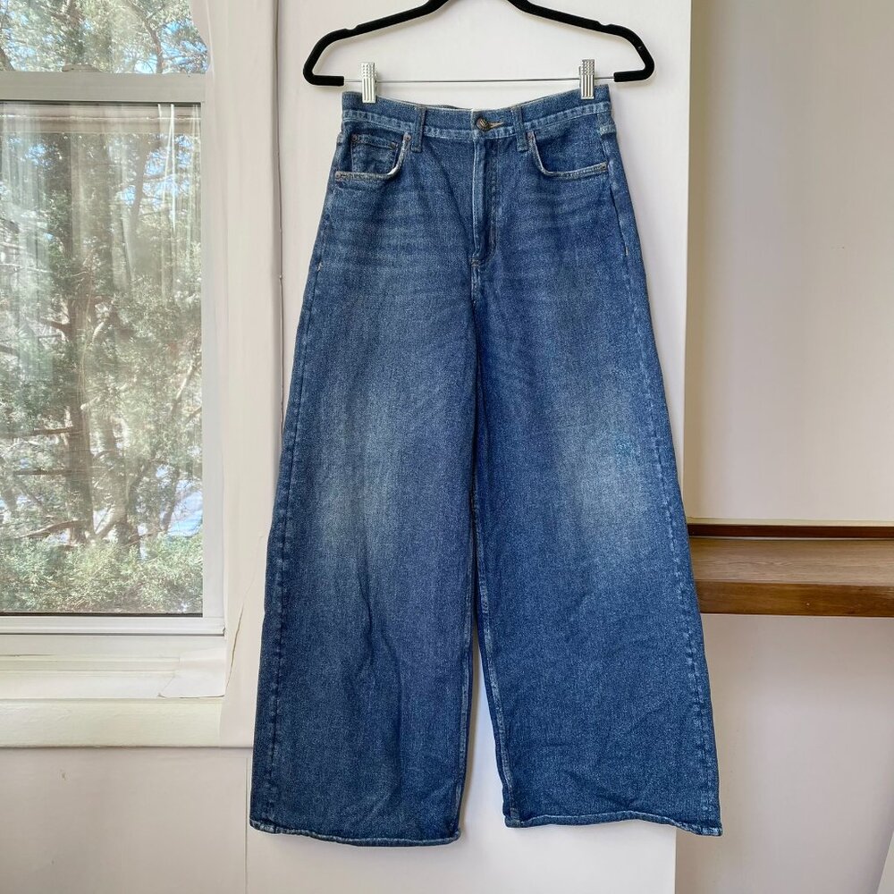 Rag & Bone Miramar Sofie Wide-Leg Sweatpant Jeans in Kimber Blue 27 - Picture 4 of 10